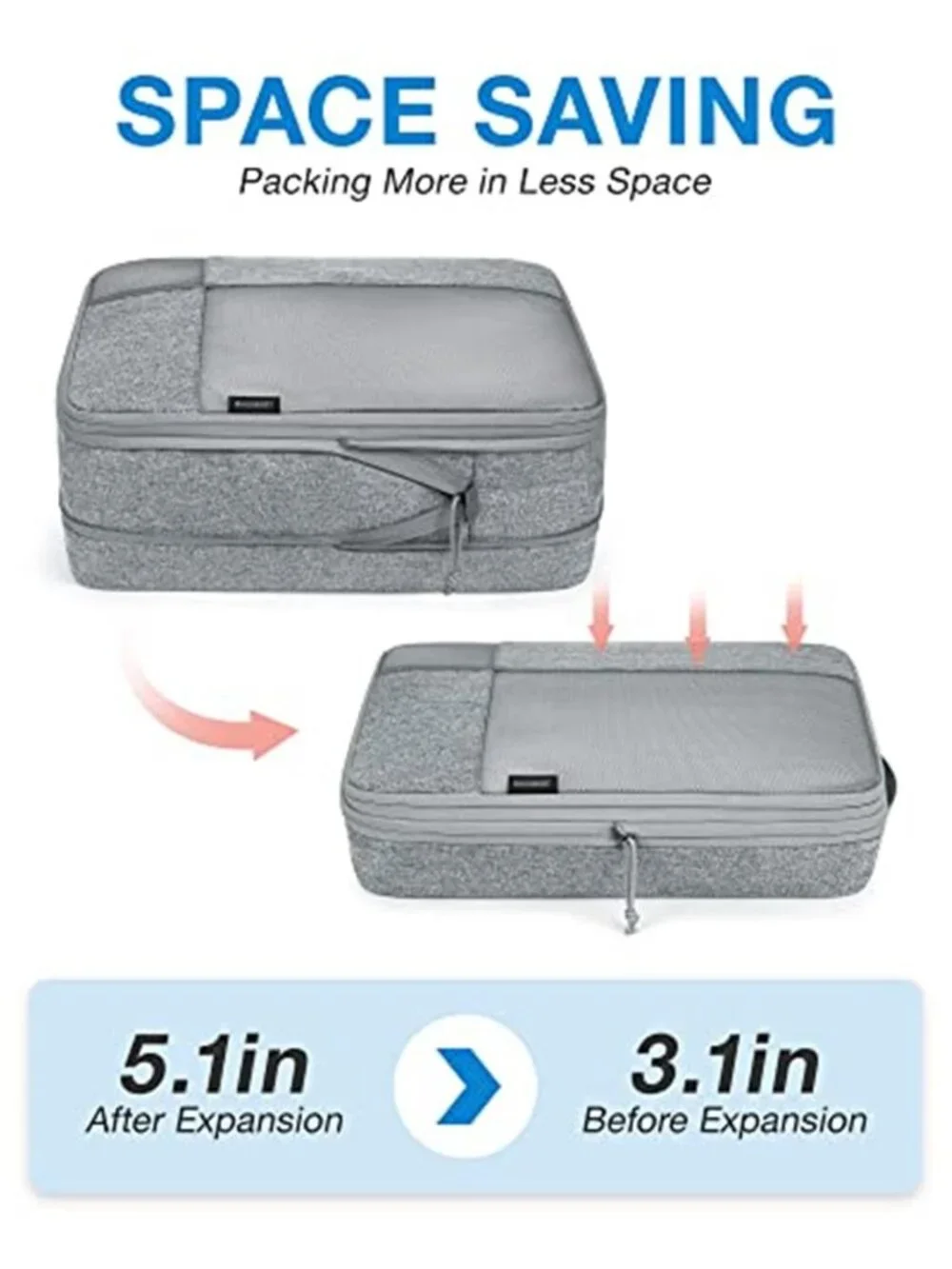Compression Packing Cubes 6 Set Travel Organizer Carry On Suitcase Shoe Bag